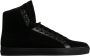 Versace Zwarte Velvet High-Top Sneakers Black Heren - Thumbnail 1