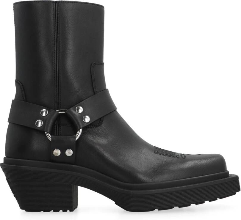 Vetements Cowboy Leren Laarzen Black Heren