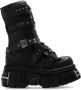 Vetements Zwarte Platform Enkellaarzen met Klittenbandsluiting Black Dames - Thumbnail 1