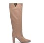 Via Roma 15 Beige Leren Laars 8cm Hak Beige Dames - Thumbnail 1