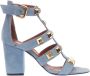 Via Roma 15 Lichtblauwe Suède Sandalen met Studs Blue Dames - Thumbnail 1