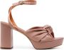 Via Roma 15 Nude Nappa Sandaal met Oversize Strik Pink Dames - Thumbnail 1