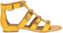 Via Roma 15 Studded Leren Sandalen Ronde Neus Yellow Dames - Thumbnail 2