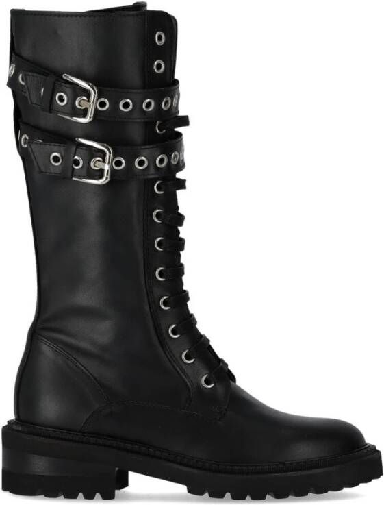 Via Roma 15 Boots & laarzen MALIBU SCHWARZ SCHNÜRSTIEFEL in zwart