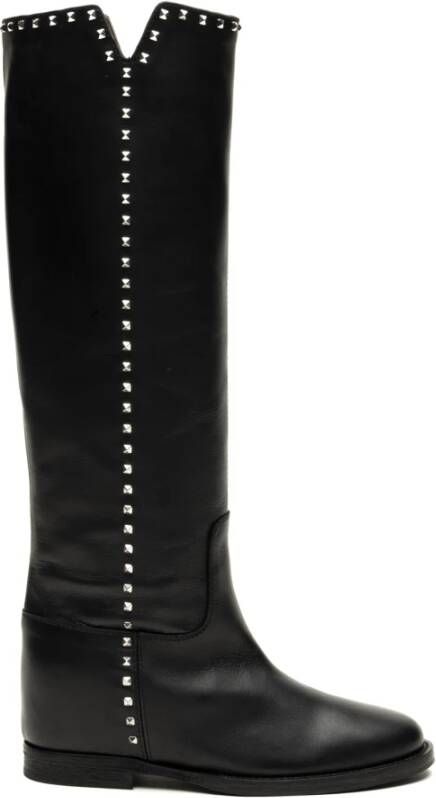 Via Roma 15 Zwarte Laarzen Santa Monica Stijl Black Dames