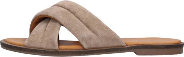 Via Vai Beige Cross Strap Slipper Harita Beige Dames