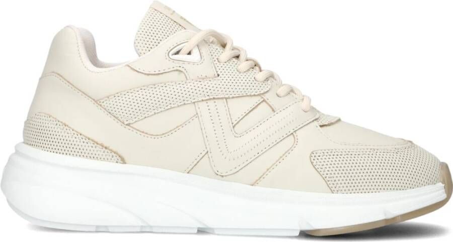 Via Vai Beige Leren Lage Sneakers Beige Dames