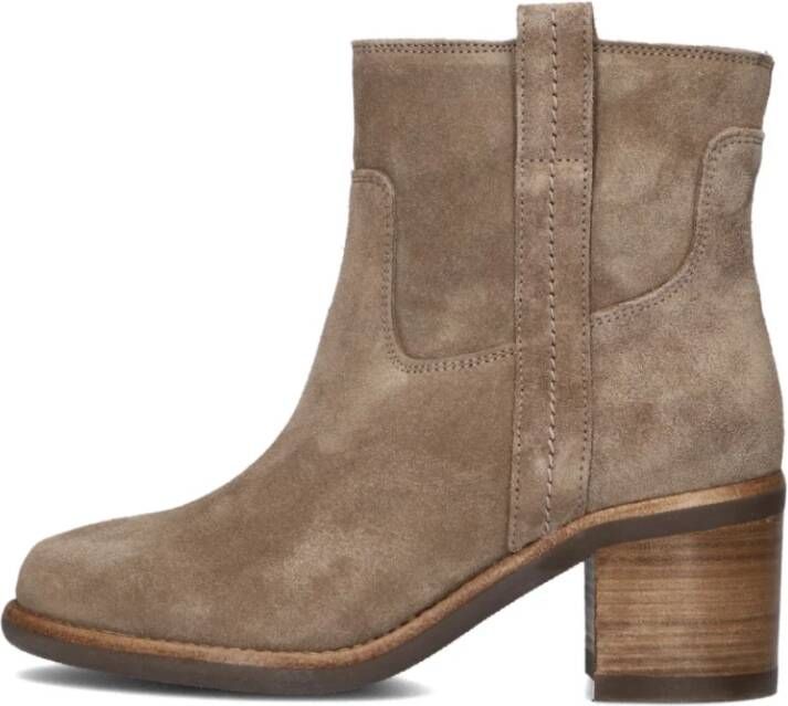 Via Vai Beige Suède Enkellaarsjes Flo Hayes Beige Dames