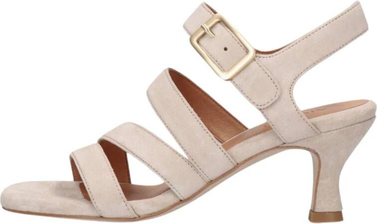 Via Vai Beige Suède Sandaal met Kittenhak Beige Dames