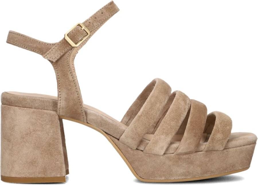 Via Vai Beige Suède Sandalen Cassia Stijl Beige Dames