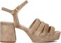 VIA VAI Sandalen Dames Damesschoenen Suède Blokhak hoogte 6 cm 60040 Cassia Beige - Thumbnail 2