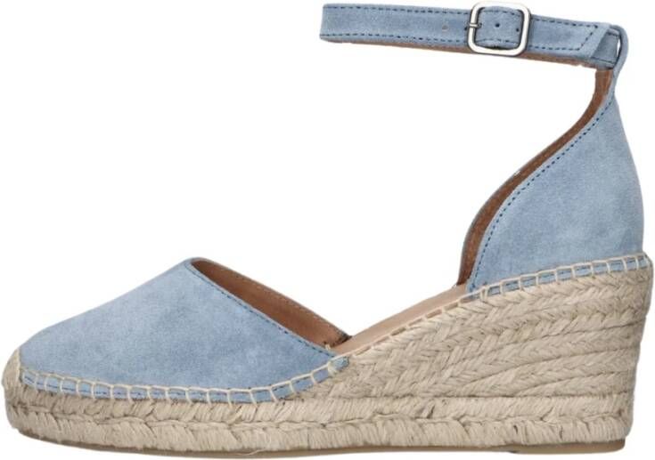 Via Vai Blauwe Espadrille Sandaal Flora Braid Blue Dames