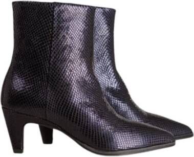 Via Vai Blauwe Snake Print Enkellaarzen Purple Dames