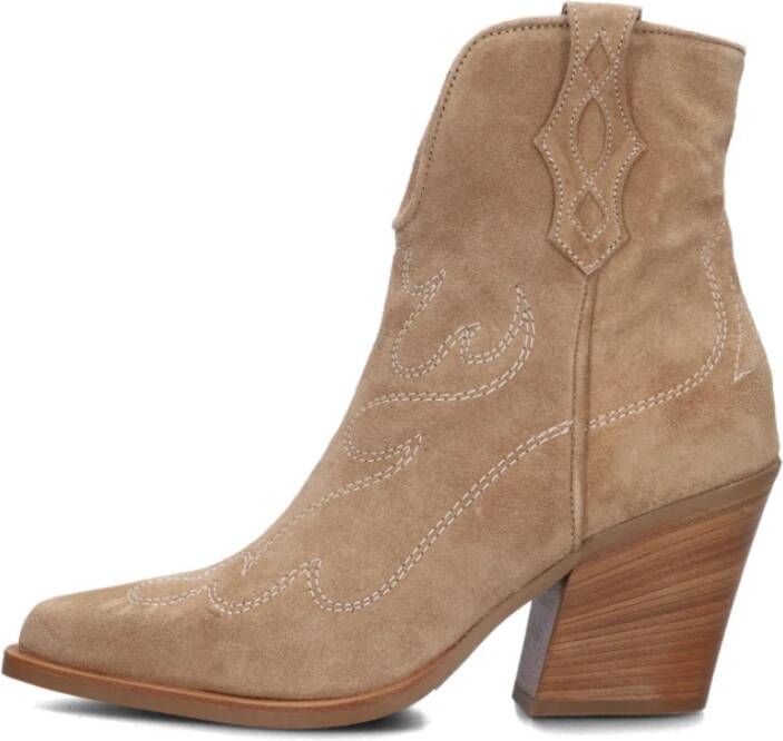 Via Vai Bruine Western Stijl Enkellaarzen Brown Dames