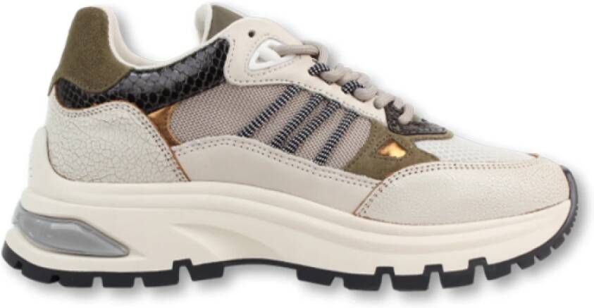 Via Vai Chunky Sole Statement Sneakers Beige Dames