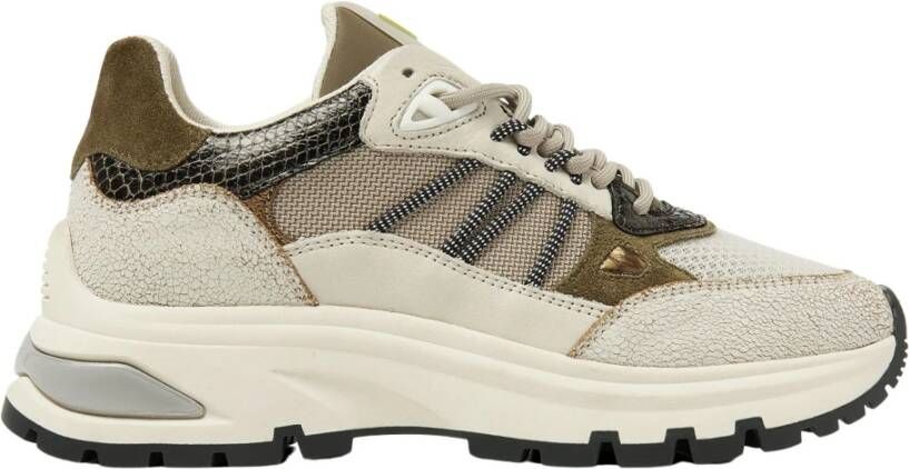 VIA VAI Lage Sneakers Dames Liz Dae Maat: 42 Materiaal: Leer Kleur: Beige