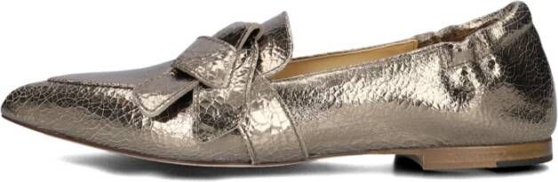 Via Vai Gescheurde leren loafers met strik Yellow Dames