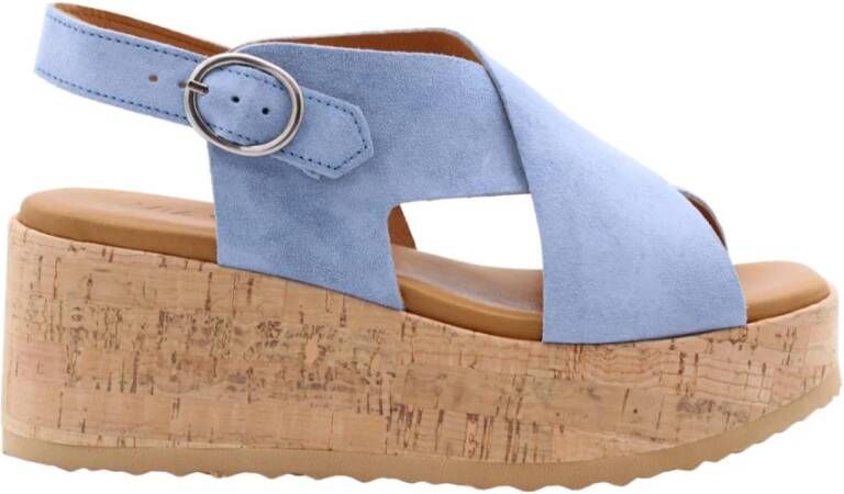 Via Vai Glamour Wedges Sandal Spechtje Blue Dames