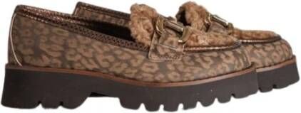 Via Vai Luipaard Loafer met Horsebit Element Brown Dames