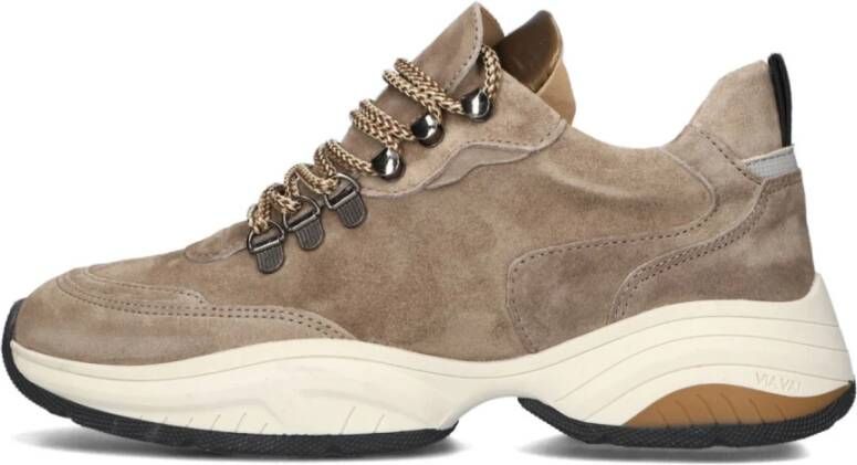 Via Vai Taupe Suede Sneaker Pepper Clay Beige Dames