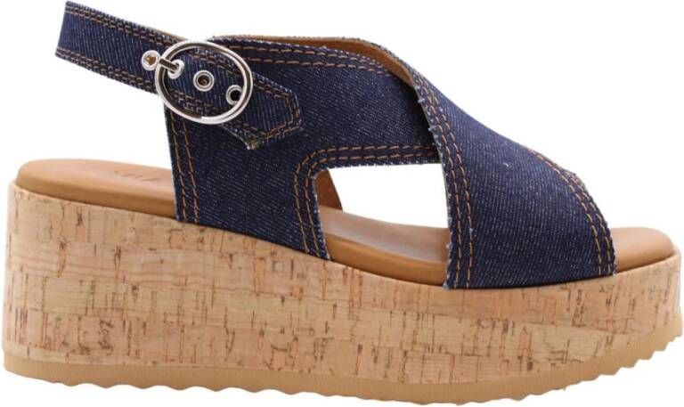 Via Vai Zwaan Wedges Verhoog Je Stijl Blue Dames