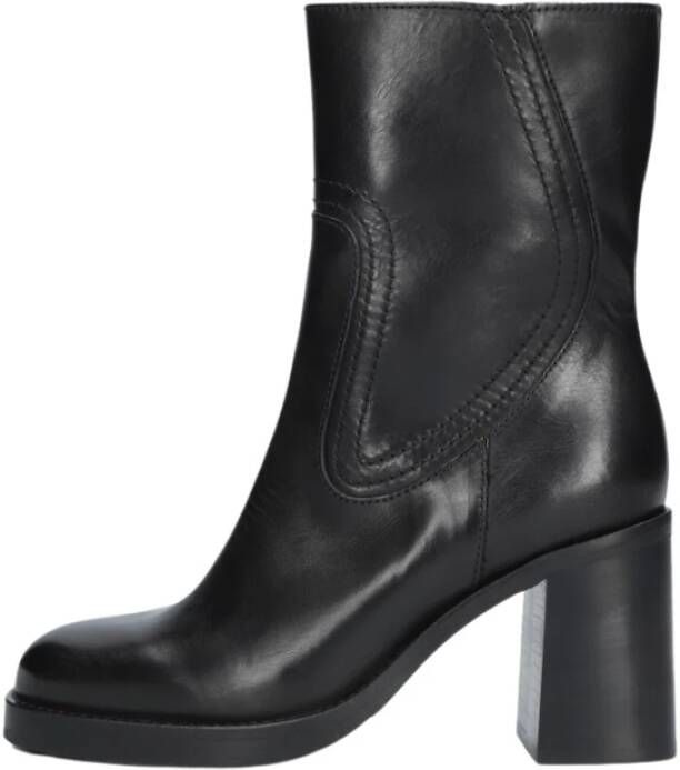 Via Vai Zwarte leren enkellaarzen Avery Kate Black Dames