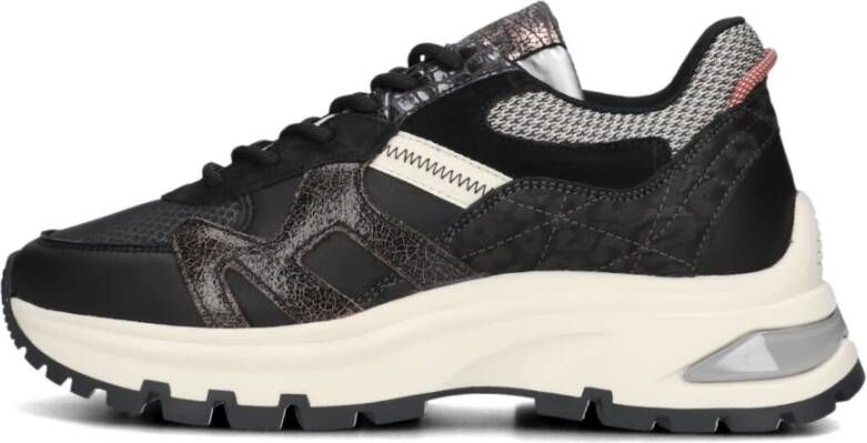 Via Vai Zwarte Leren Sneakers Liz Finley Black Dames