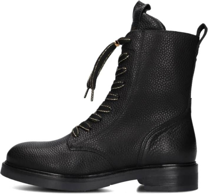 Via Vai Zwarte Leren Veterboots Juliette Abby Black Dames