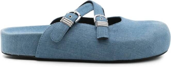 Vic Matié Blauwe Gesp Sandalen met Uitgesneden Details Blue Dames