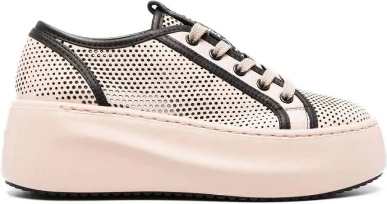 Vic Matié Bruine Casual Sneakers met Cow Leather Brown Dames