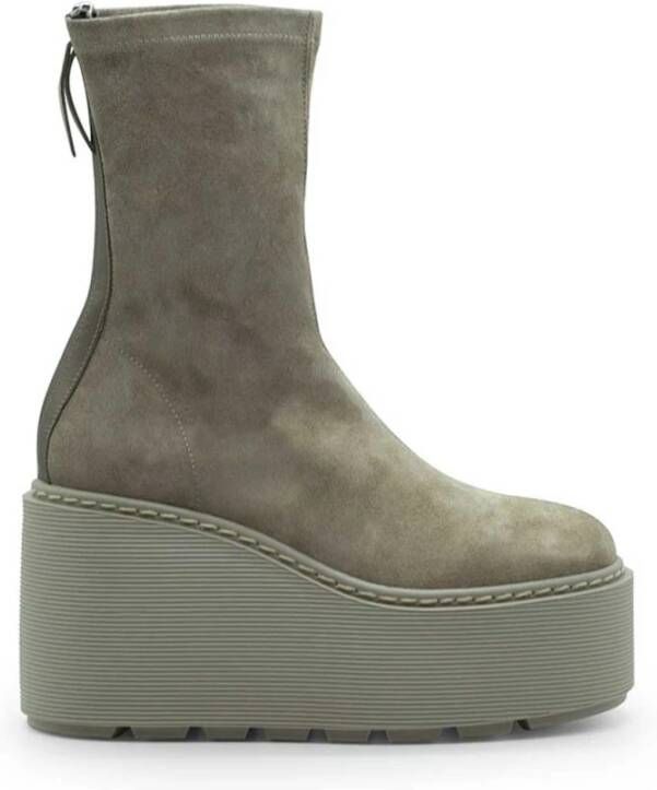 Vic Matié Gestreepte Sandaalboot in Stretchleer Beige Dames