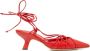 Vic Matié Coral Red Slash Mules met Hak Red Dames - Thumbnail 1