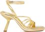 Vic Matié Gouden Strappy Sandalen met Radiaal Patroon Yellow Dames - Thumbnail 5