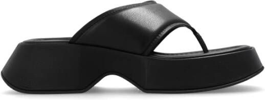 Vic Matié Leren platform flip-flops Black Dames