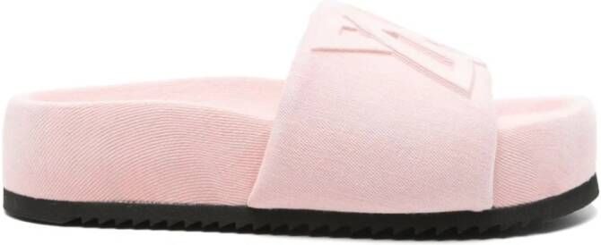 Vic Matié Lichtblauwe Sandalen met Geribbelde Zool Pink Dames