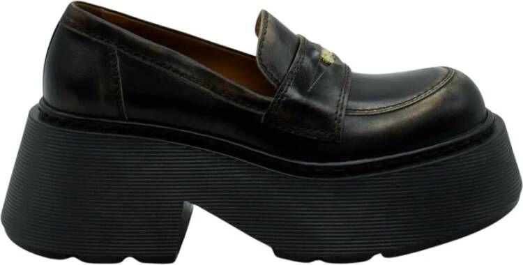 Vic Matié Pennyloafer Stripy in Donkerbruin Brown Dames