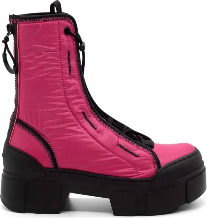 Vic Matié Roccia Roze Zwarte Enkellaarzen Pink Dames