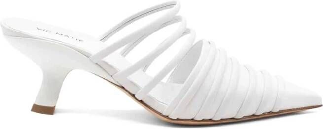 Vic Matié Witte Slippers van Zacht Nappaleer White Dames