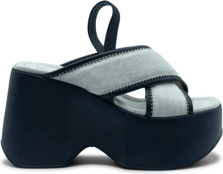 Vic Matié Yoko slipper zandkleurig zwart Denim Gray Dames