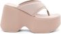 Vic Matié Zachte Nappa Leren Flip-Flops in Roze Pink Dames - Thumbnail 1