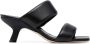 Vic Matié Zwarte Leren Middenhak Casual Sandalen Black Dames - Thumbnail 1