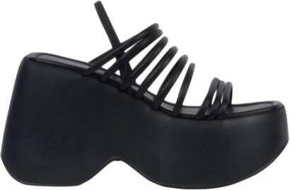 Vic Matié Zwarte sleehak sandalen met bandjes Black Dames