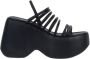 Vic Matié Zwarte sleehak sandalen met bandjes Black Dames - Thumbnail 3