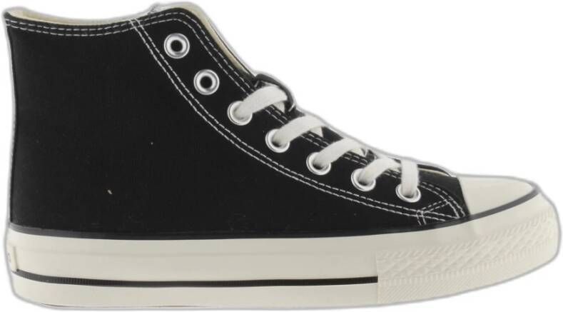 Victoria Dames sportschoenen van glanzend canvas Tribu Zwart Dames