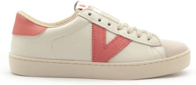 Victoria Leren Sneakers met Crosta Neus White Dames