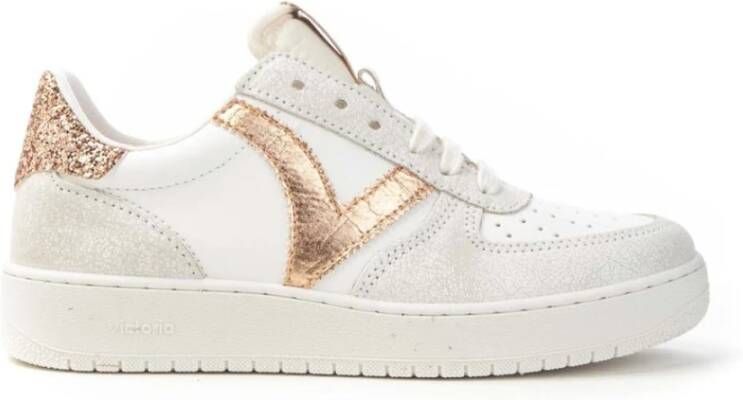 Victoria Madrid Sneakers Dames Leer Synthetisch Textiel Metaal Beige Dames