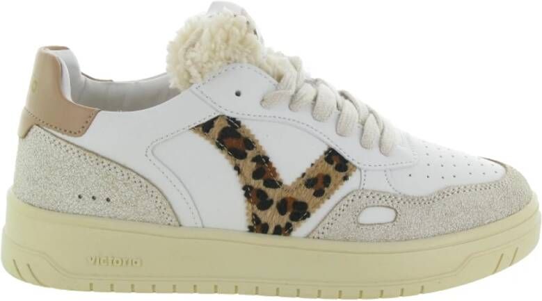 Victoria Metalen Kameel Dierenprint Schoenen White Dames