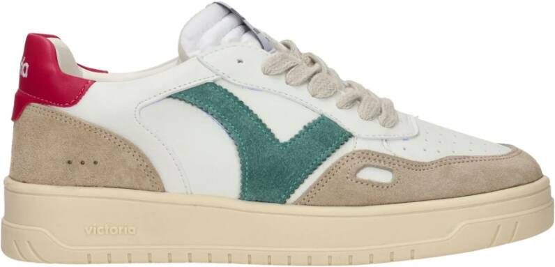 Victoria Sportieve witte sneaker met kleurrijke accenten Wit Heren