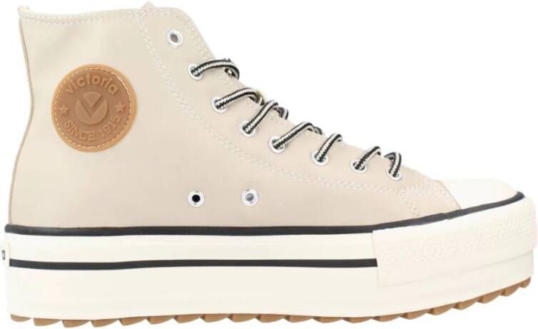 Victoria Dubbele sportschoenen van imitatieleer voor dames Tribu Sierra Beige Dames