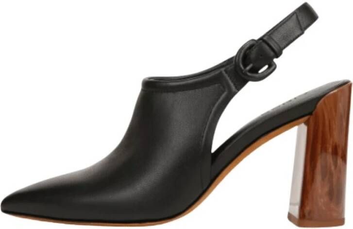 Vince Leren Slingback Mule met Puntige Neus Black Dames